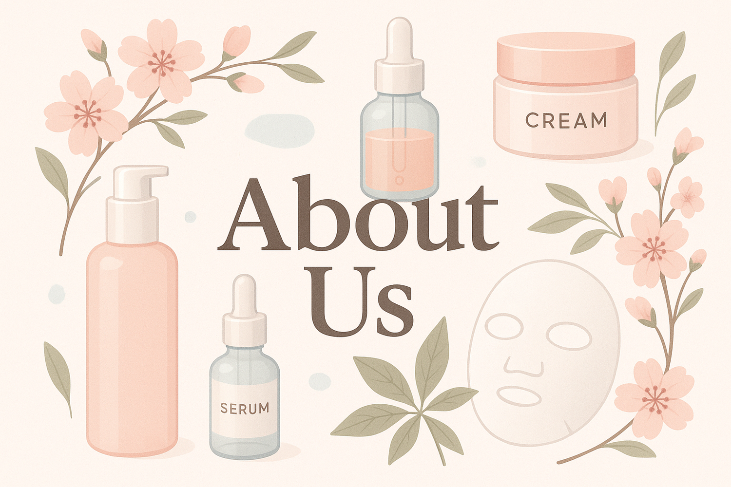 about us combine with skincare and make it into a nice illustration